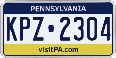 PA license plate KPZ2304