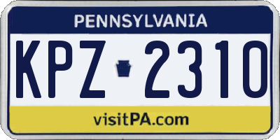 PA license plate KPZ2310