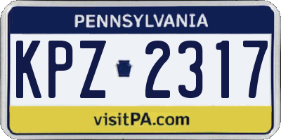 PA license plate KPZ2317