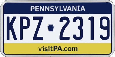 PA license plate KPZ2319