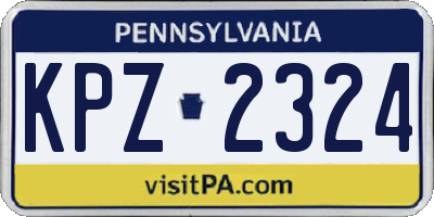 PA license plate KPZ2324