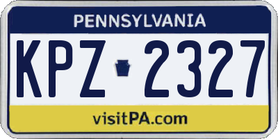 PA license plate KPZ2327