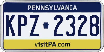 PA license plate KPZ2328