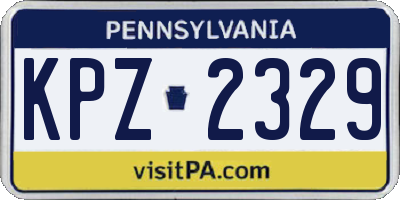PA license plate KPZ2329