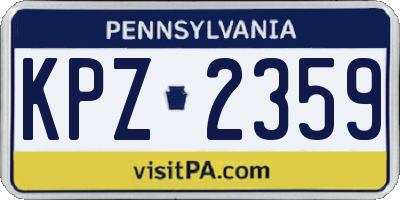 PA license plate KPZ2359