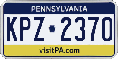 PA license plate KPZ2370