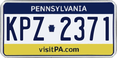 PA license plate KPZ2371