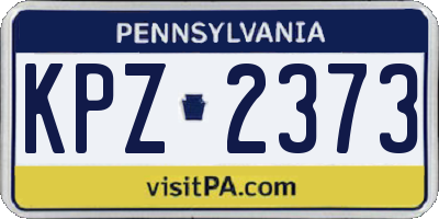 PA license plate KPZ2373