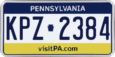PA license plate KPZ2384
