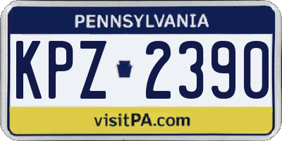 PA license plate KPZ2390