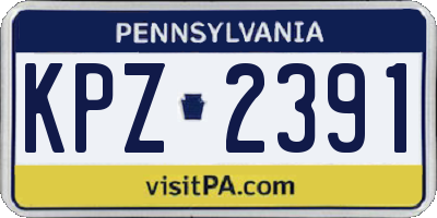 PA license plate KPZ2391
