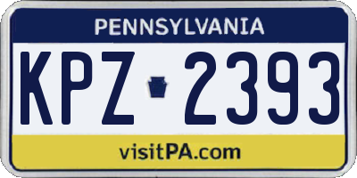 PA license plate KPZ2393