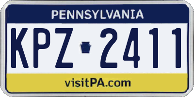 PA license plate KPZ2411