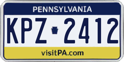 PA license plate KPZ2412