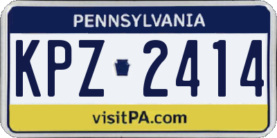 PA license plate KPZ2414