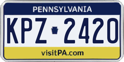 PA license plate KPZ2420