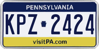 PA license plate KPZ2424