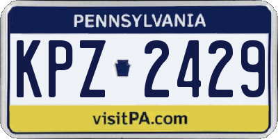 PA license plate KPZ2429
