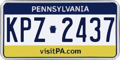 PA license plate KPZ2437