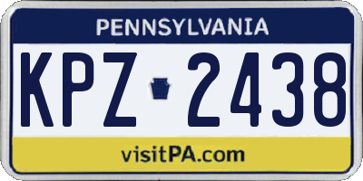 PA license plate KPZ2438