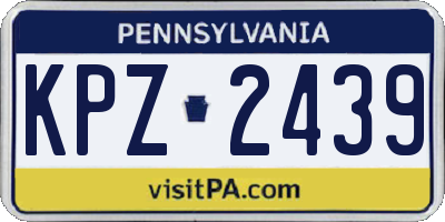 PA license plate KPZ2439