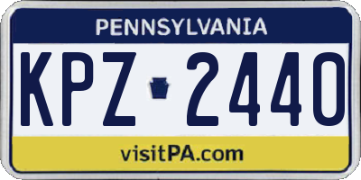 PA license plate KPZ2440