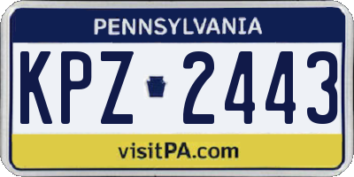 PA license plate KPZ2443