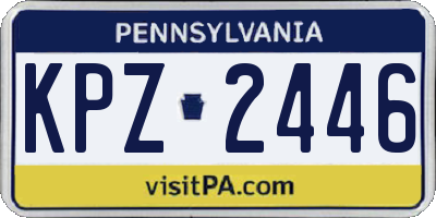 PA license plate KPZ2446
