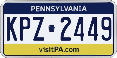 PA license plate KPZ2449
