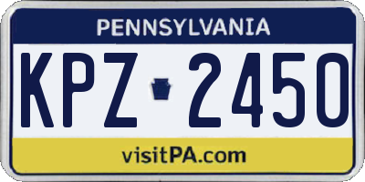 PA license plate KPZ2450