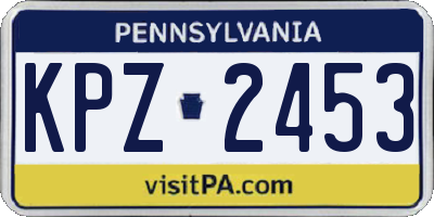 PA license plate KPZ2453
