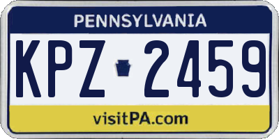 PA license plate KPZ2459
