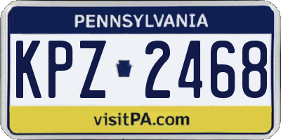 PA license plate KPZ2468