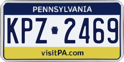 PA license plate KPZ2469