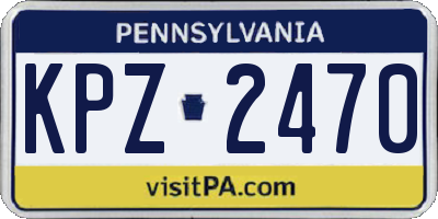 PA license plate KPZ2470