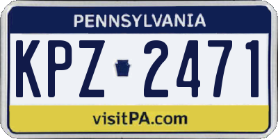 PA license plate KPZ2471