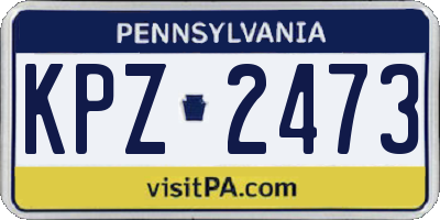 PA license plate KPZ2473