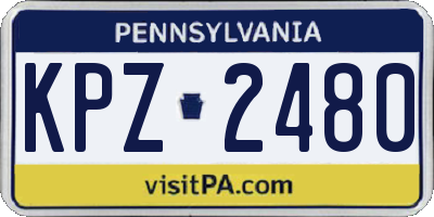 PA license plate KPZ2480