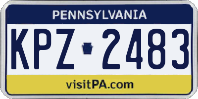 PA license plate KPZ2483