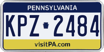 PA license plate KPZ2484