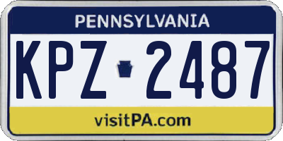 PA license plate KPZ2487