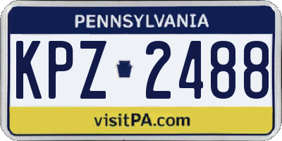 PA license plate KPZ2488