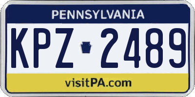 PA license plate KPZ2489