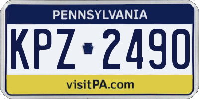 PA license plate KPZ2490