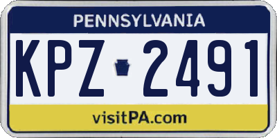 PA license plate KPZ2491