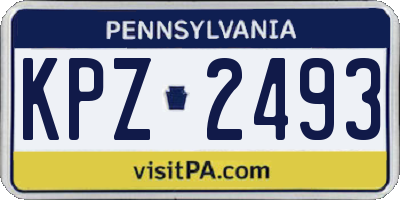 PA license plate KPZ2493