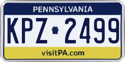 PA license plate KPZ2499
