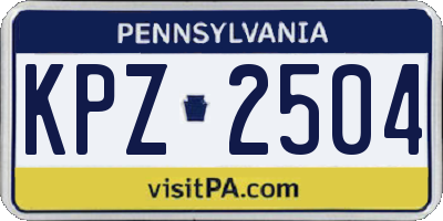 PA license plate KPZ2504