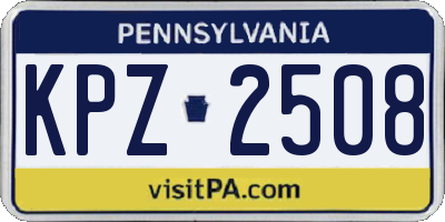 PA license plate KPZ2508