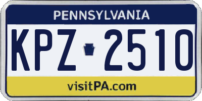PA license plate KPZ2510